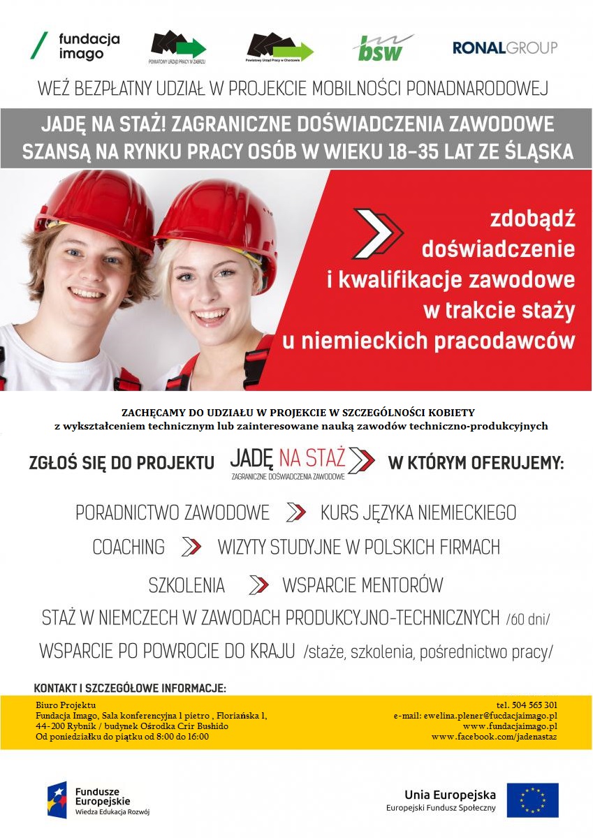 plakat projektu Jadę na staż