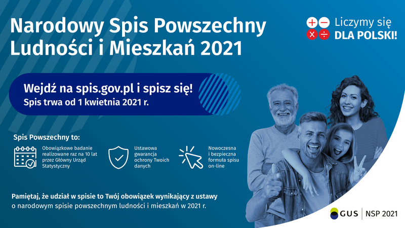 Plakat - Narodowego Spisu Powszechnego Ludności i Mieszkań 2021